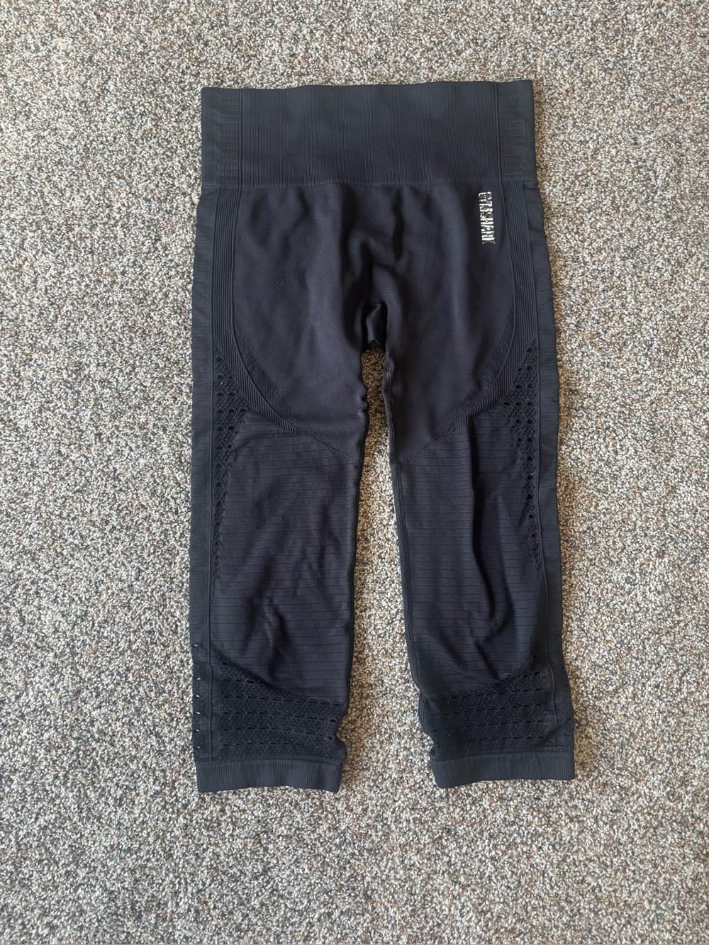 Gymshark Energy Seamless Black Crop Leggings Size Tag Removed